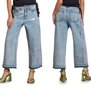NWT CIRCUS NY High Waist Wide Leg Crop Jeans‎ Size 25 in StrongMan Acid Wash
